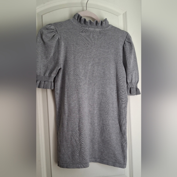 By short ballon sleeve ruffle turtle neck womens shirt size s bussines casual - Picture 2 of 7